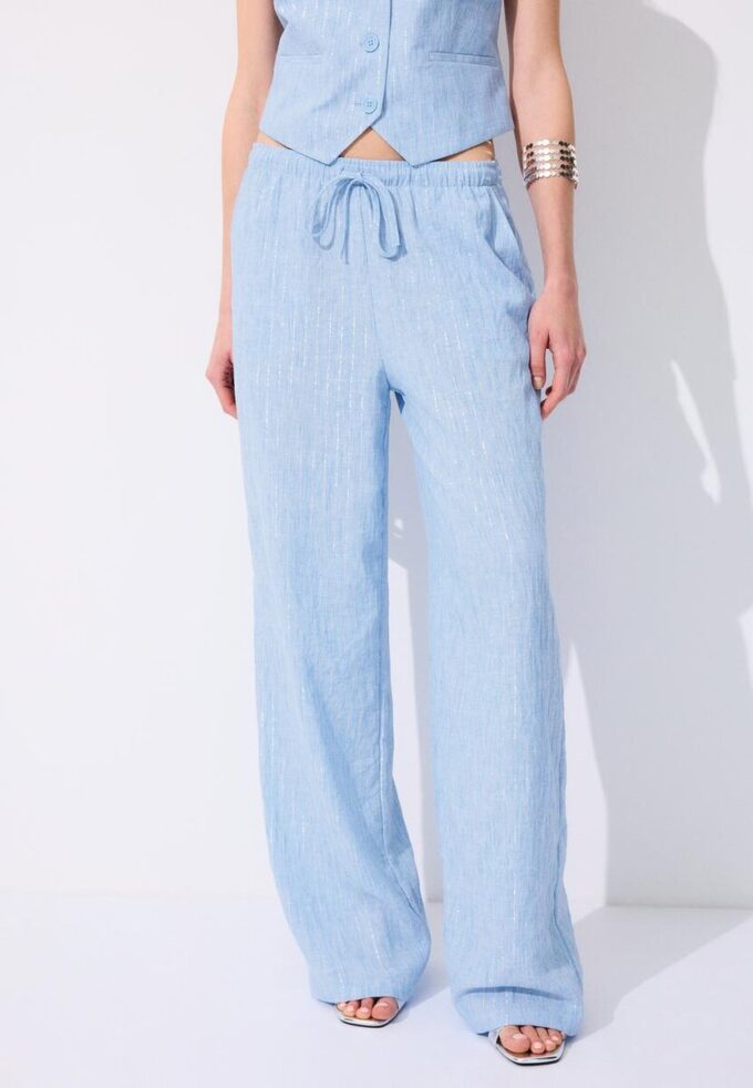 Bukser med flytende metalltråd og lin-effekt