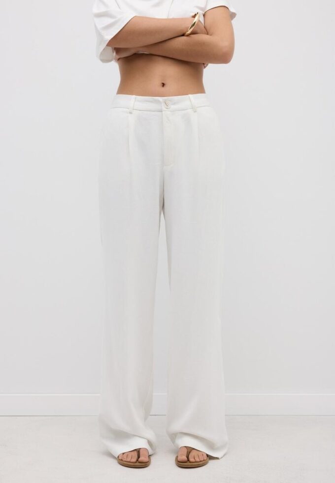 Bukser med rett ben i lin-look