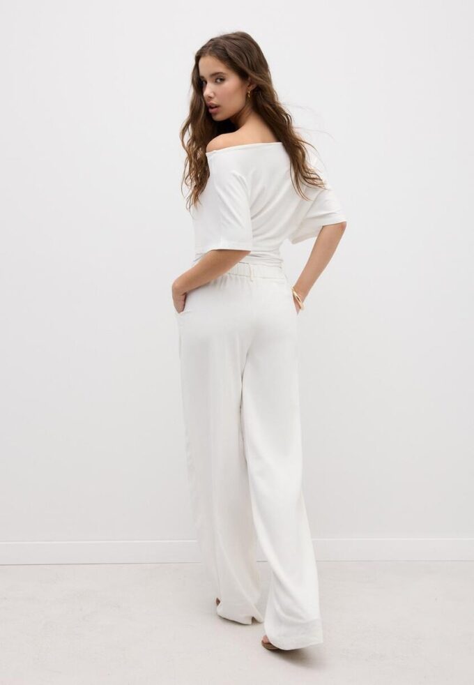 Bukser med rett ben i lin-look