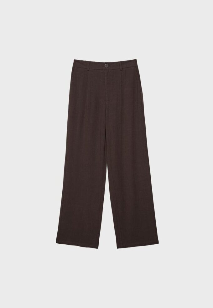 Bukser med rett ben i lin-look