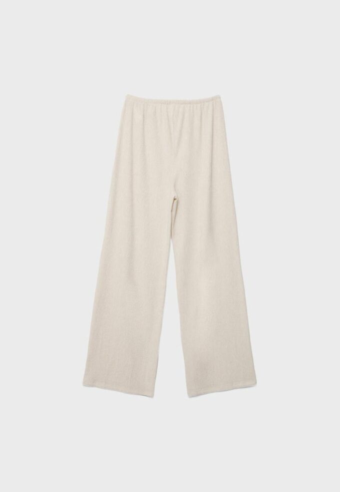 Bukser med rett ben og krøllet effekt