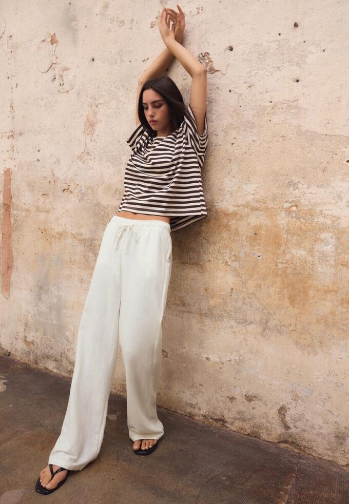 Bukser med snøring og lin-effekt