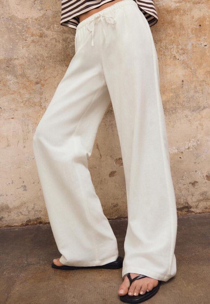 Bukser med snøring og lin-effekt