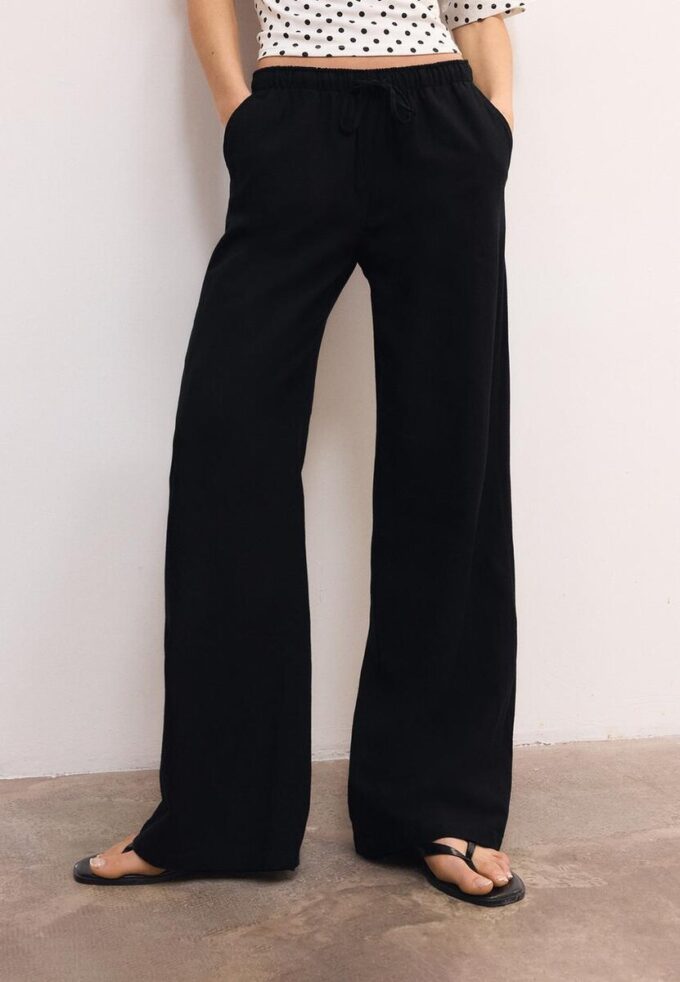 Bukser med snøring og lin-effekt