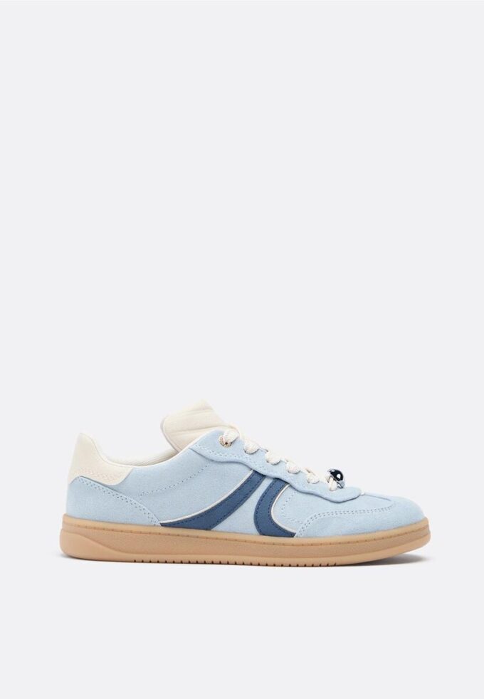 Casual joggesko i imitert semsket skinn