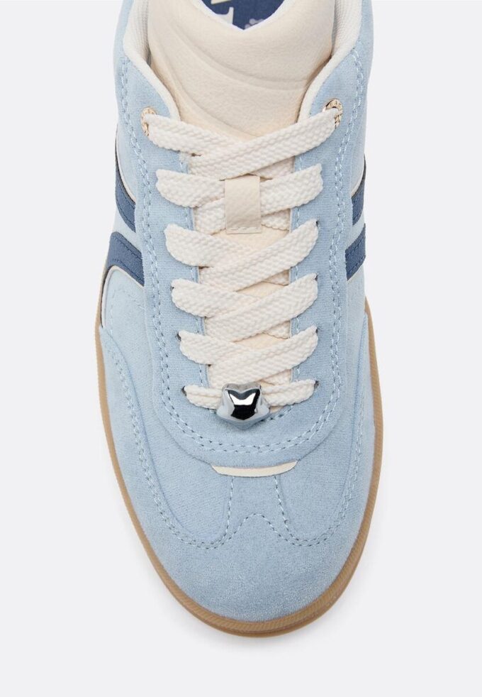 Casual joggesko i imitert semsket skinn