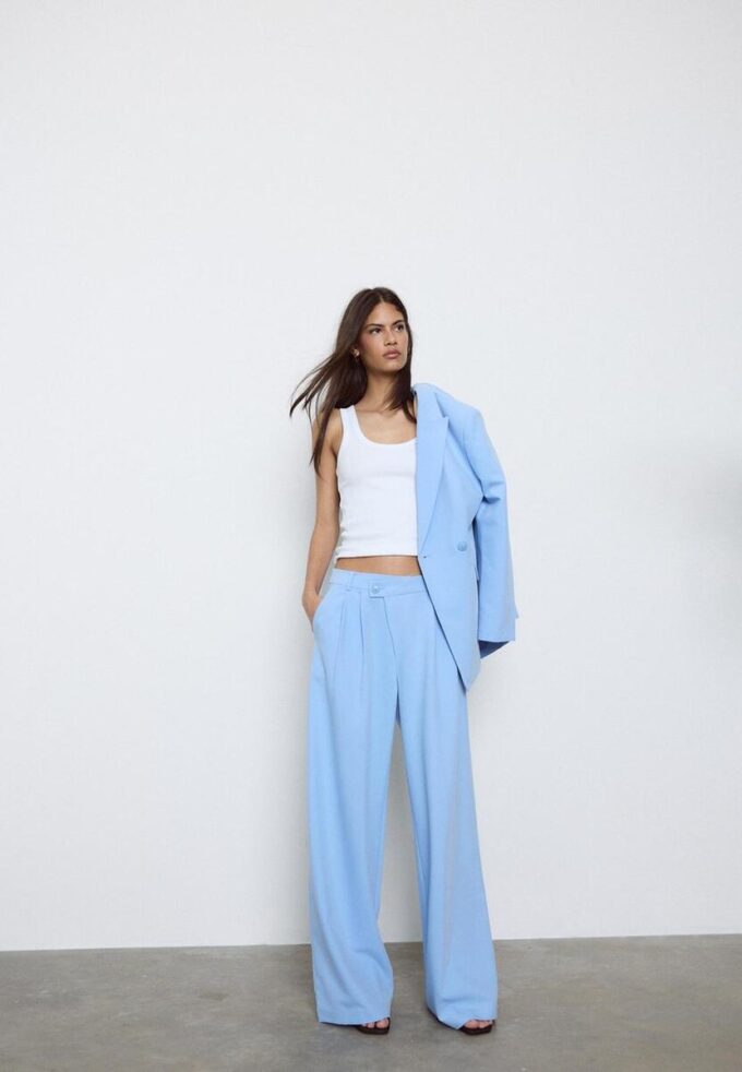 Casual stripete bukser med krysset midje