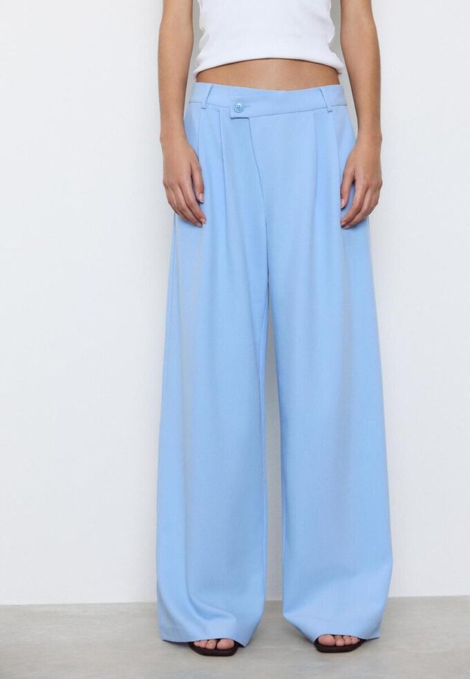 Casual stripete bukser med krysset midje