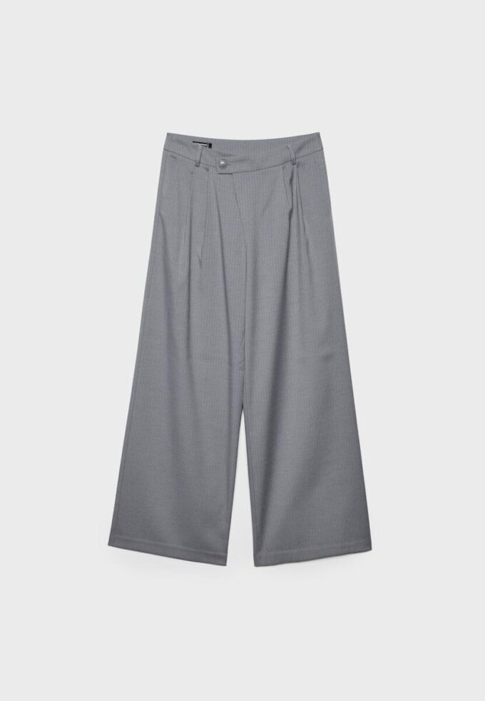 Casual stripete bukser med krysset midje