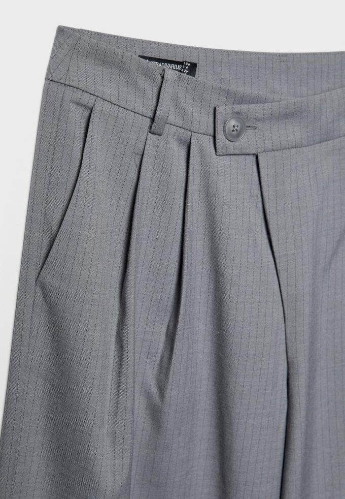 Casual stripete bukser med krysset midje