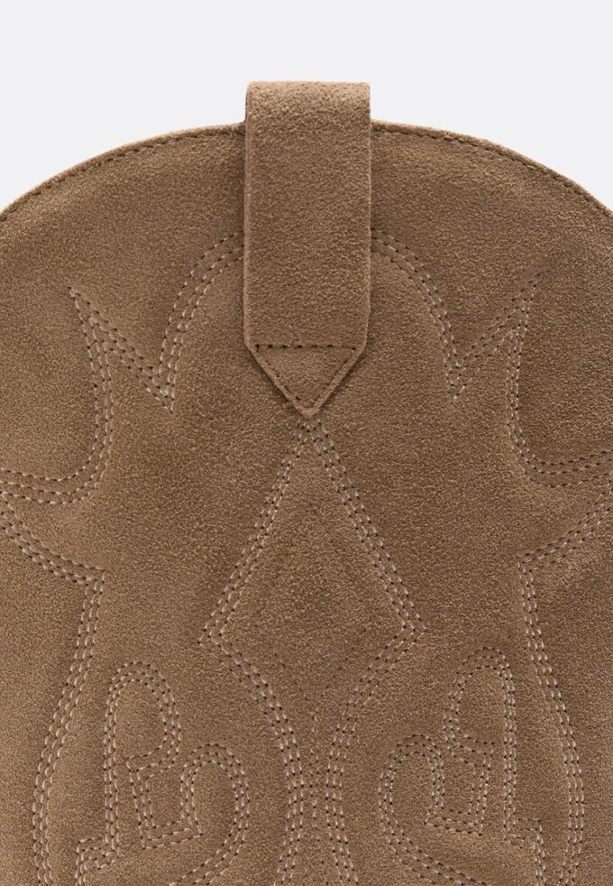 Cowboy-støvler i spaltet skinn