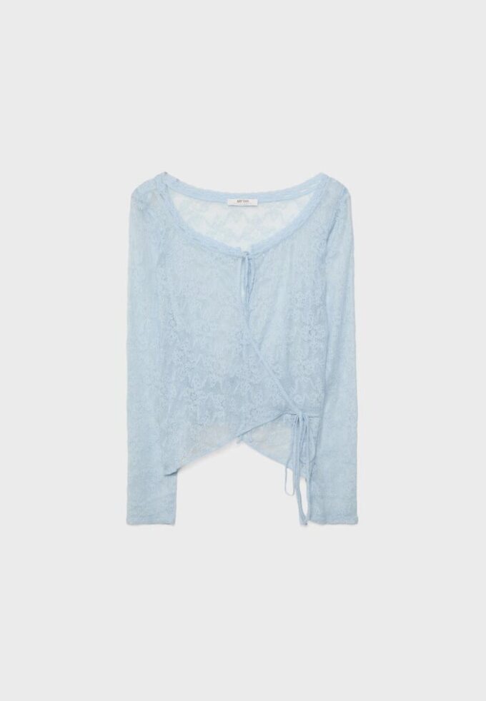 Crossover-T-skjorte i blonder