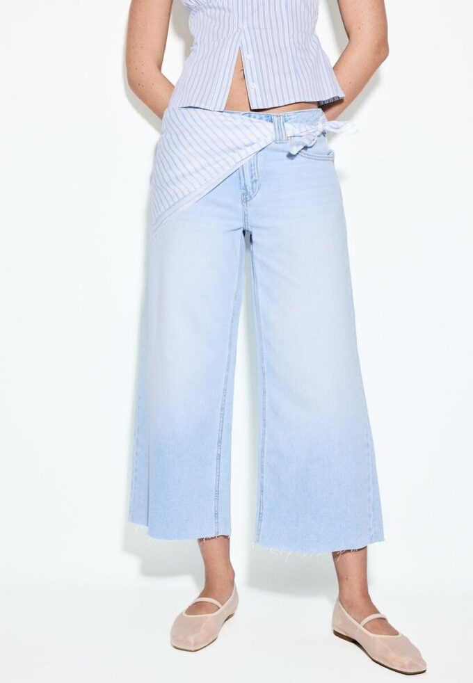 Culotte-jeans med skjerfdetaljer