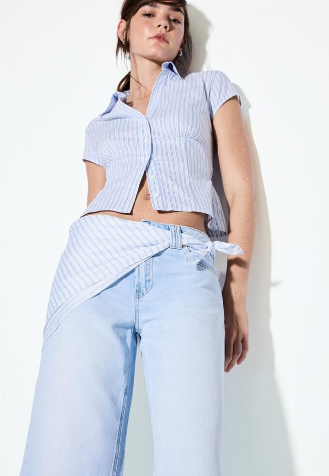 Culotte-jeans med skjerfdetaljer