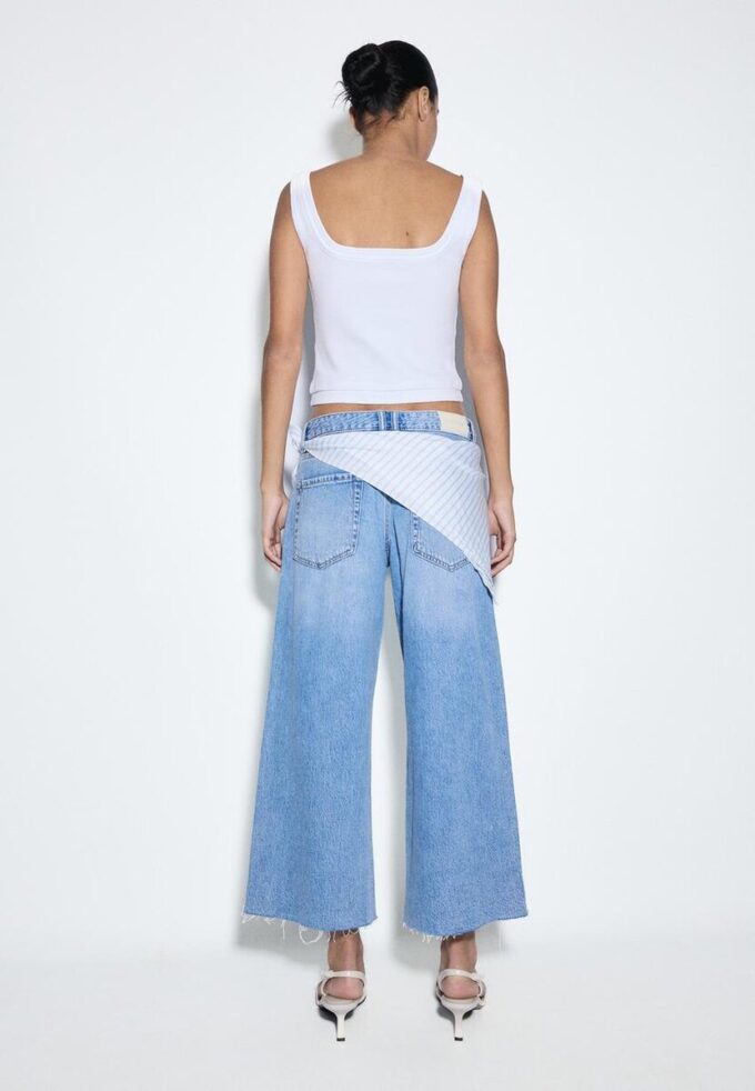 Culotte-jeans med skjerfdetaljer