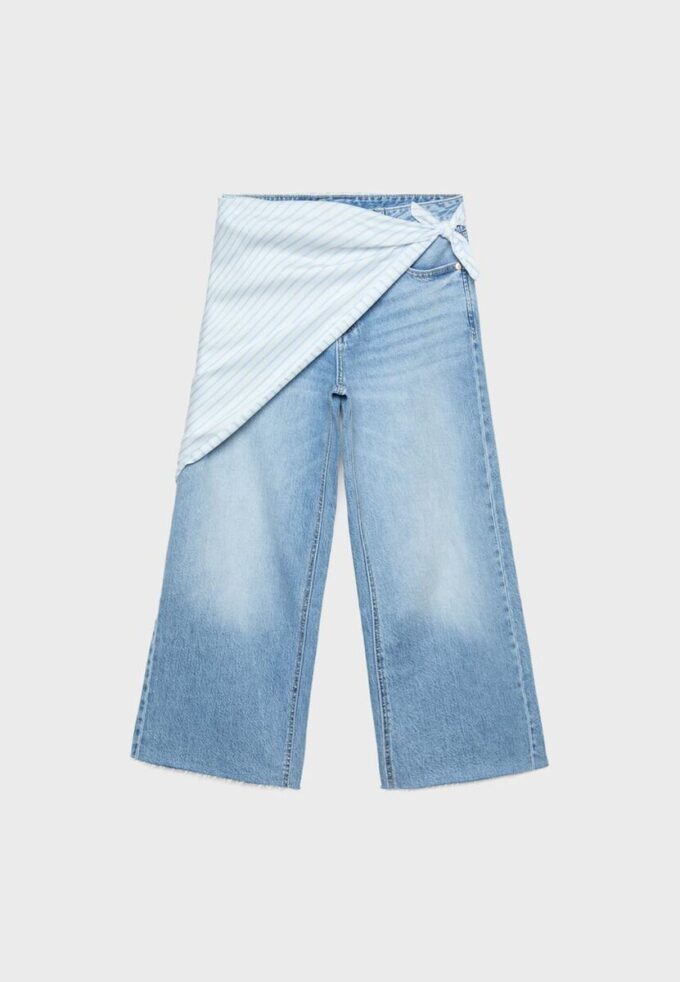 Culotte-jeans med skjerfdetaljer