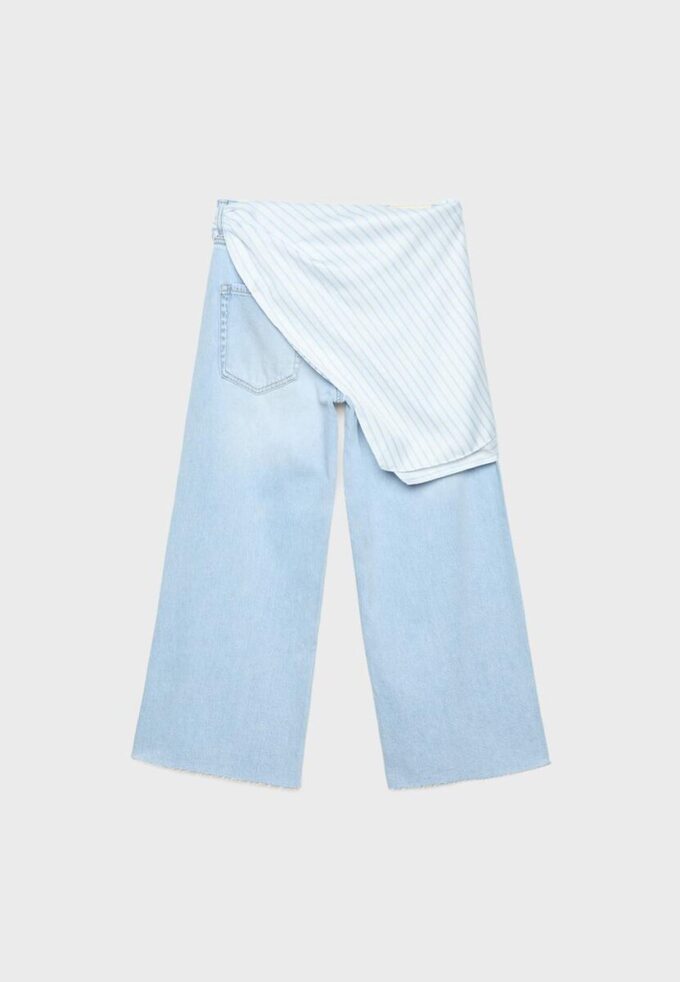 Culotte-jeans med skjerfdetaljer