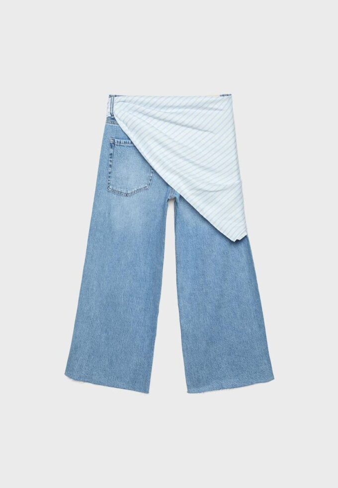 Culotte-jeans med skjerfdetaljer