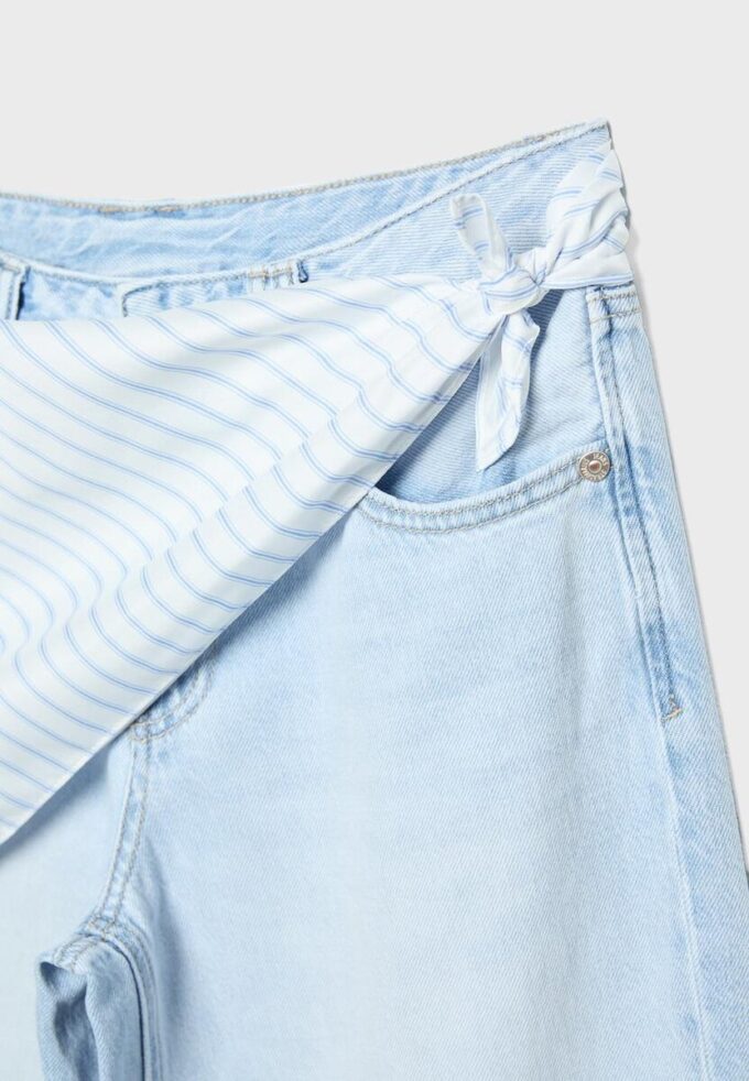 Culotte-jeans med skjerfdetaljer