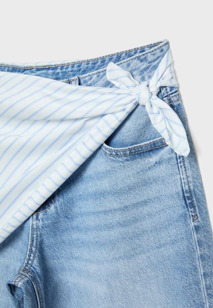 Culotte-jeans med skjerfdetaljer