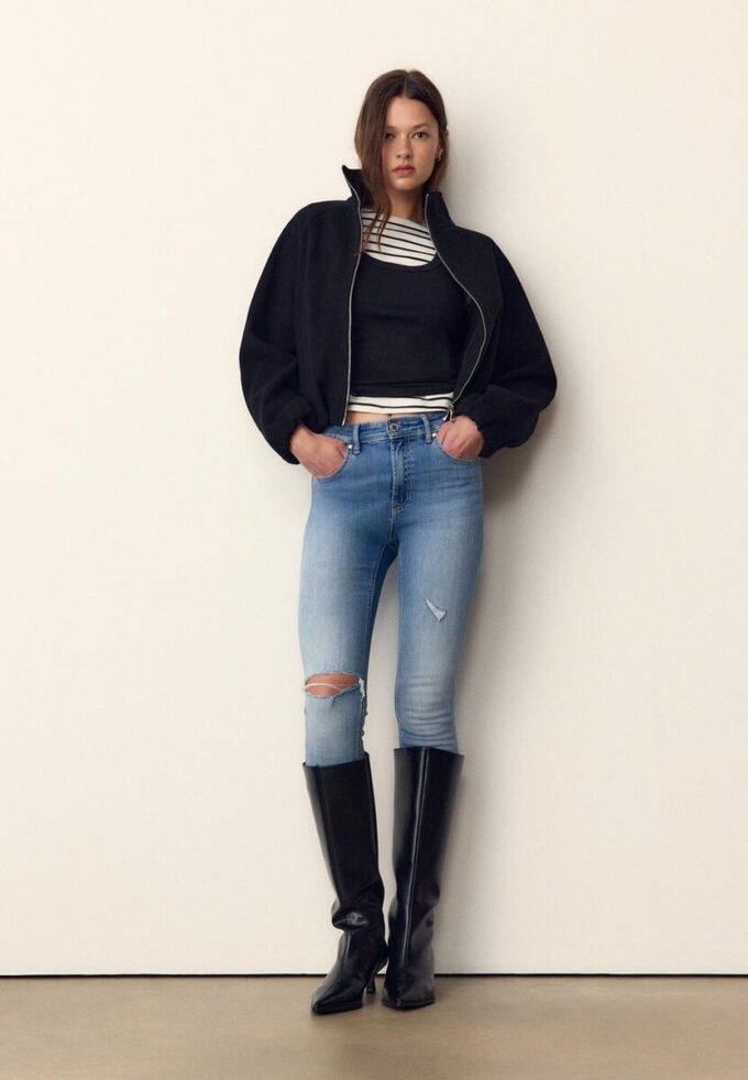 D07 Skinny-jeans med normal midje