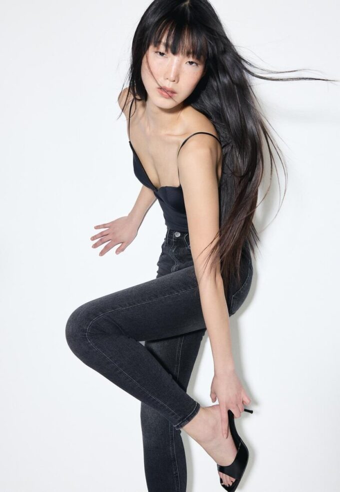 D09 Superhøytlivede skinny jeans