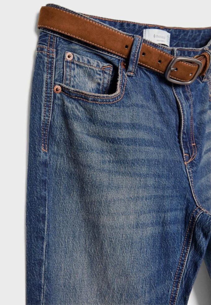 D68 Boot-Cut-jeans med belte