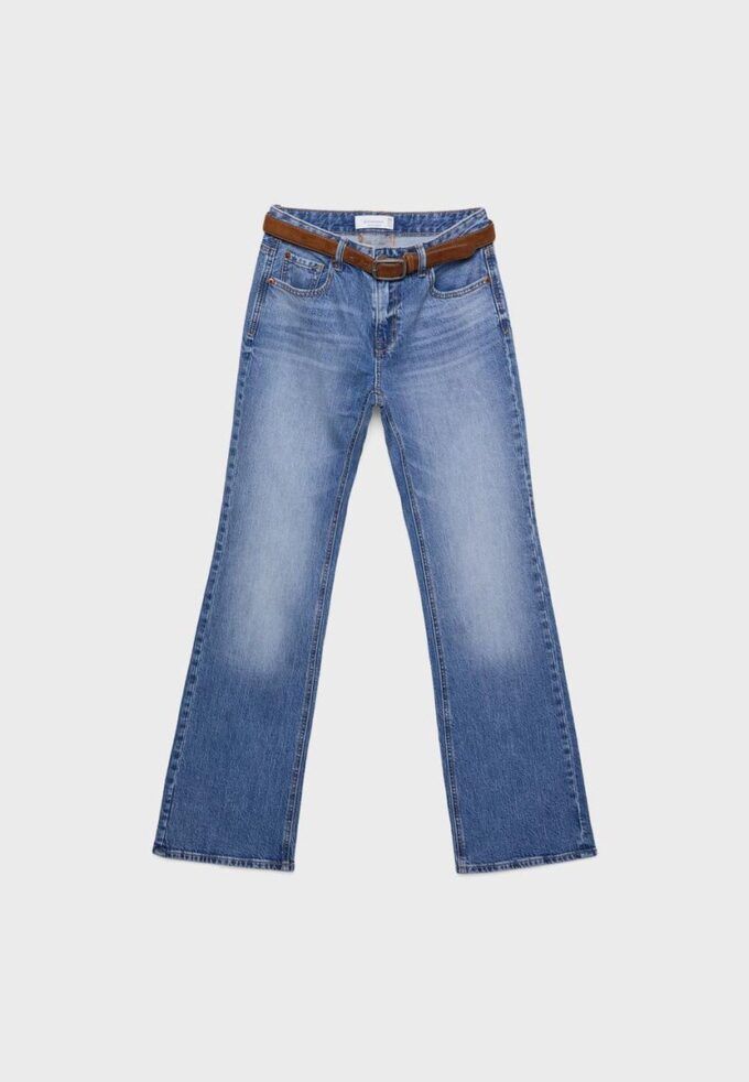 D68 Boot-Cut-jeans med belte