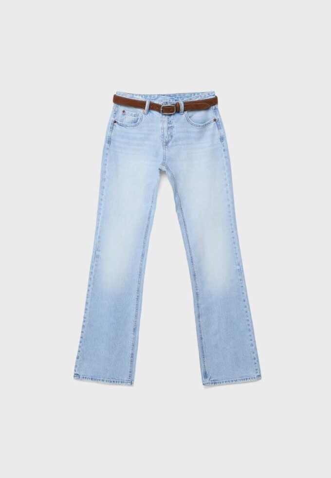 D68 Boot-Cut-jeans med belte