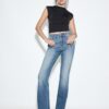 D74 Bell Bottom Stretch Slit Jeans