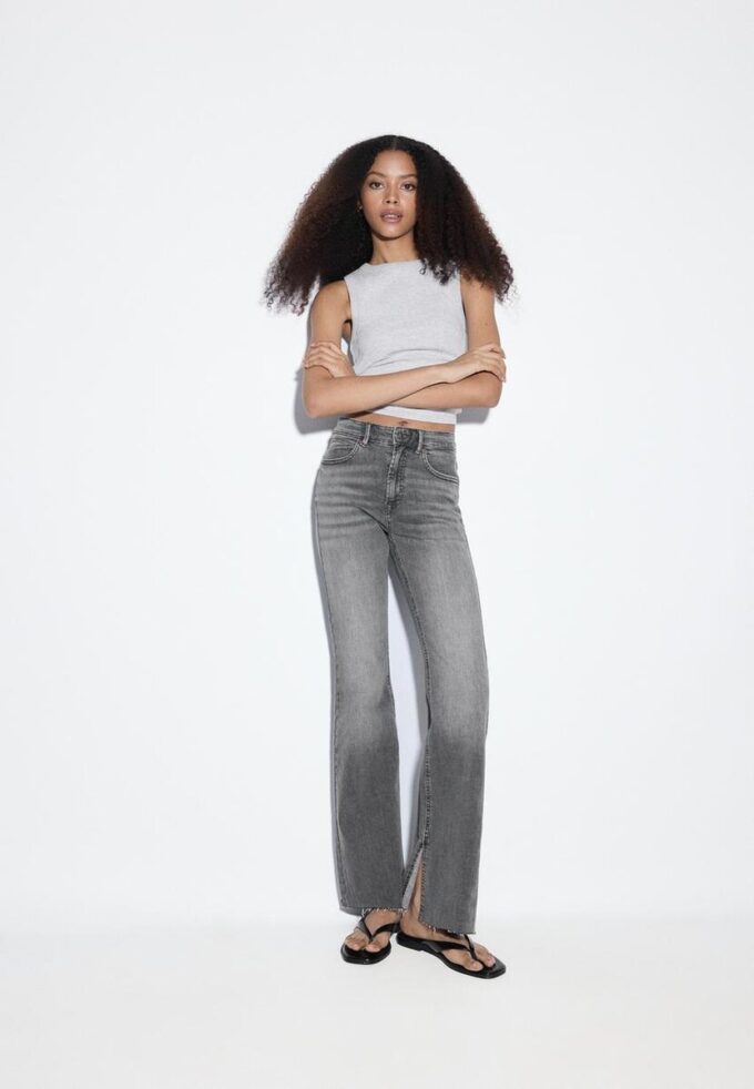 D74 Flared Jeans med spalte