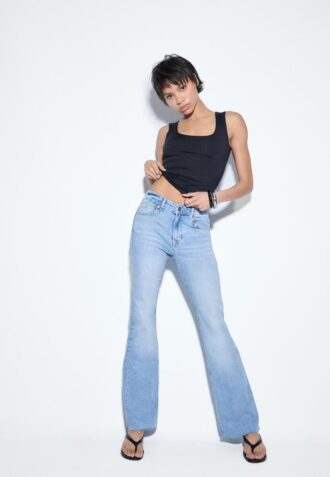 D74 Flared Jeans med spalte