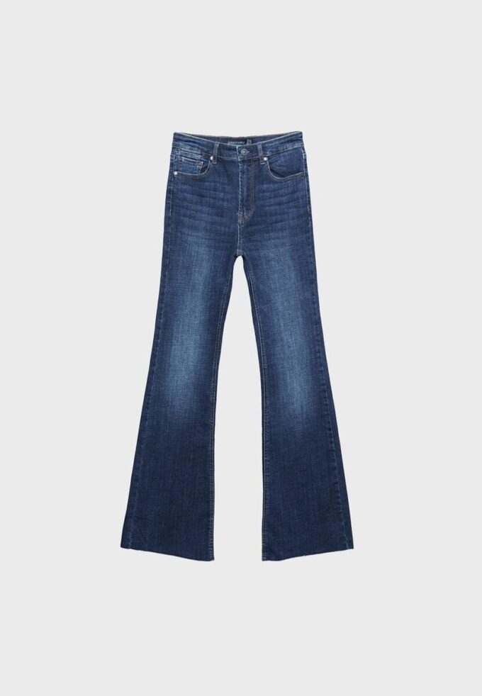 D74 Flared Jeans med spalte