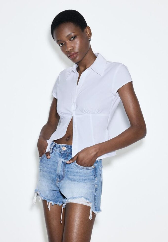 D75 Ripped Denim Shorts