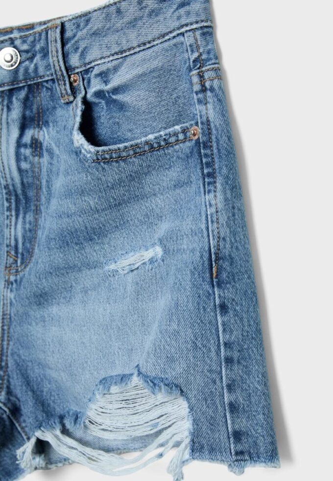 D75 Ripped Denim Shorts