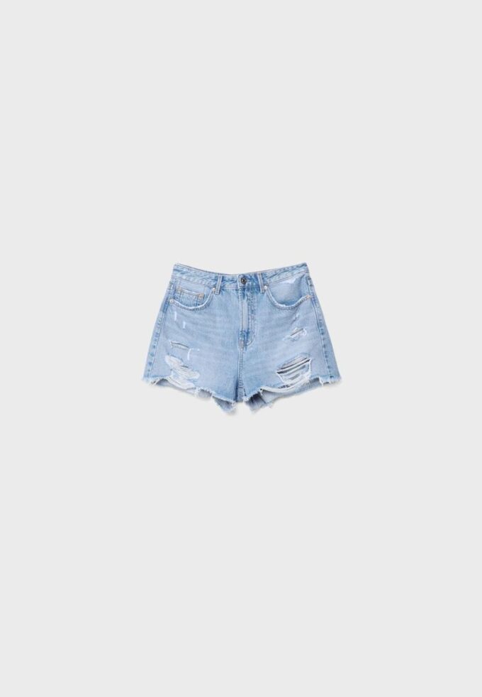 D75 Ripped Denim Shorts