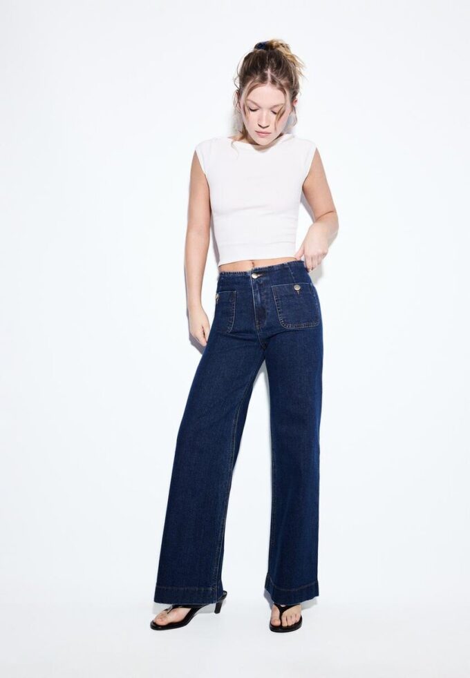 D77 Minimalistiske jeans med lommer