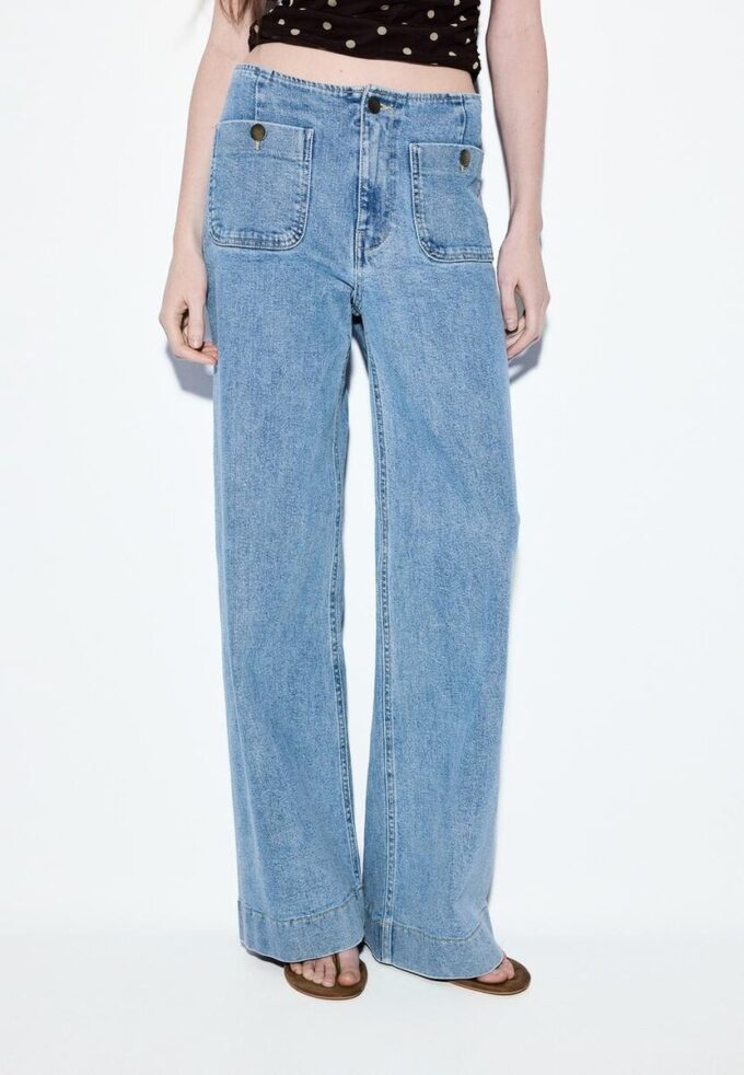 D77 Minimalistiske jeans med lommer