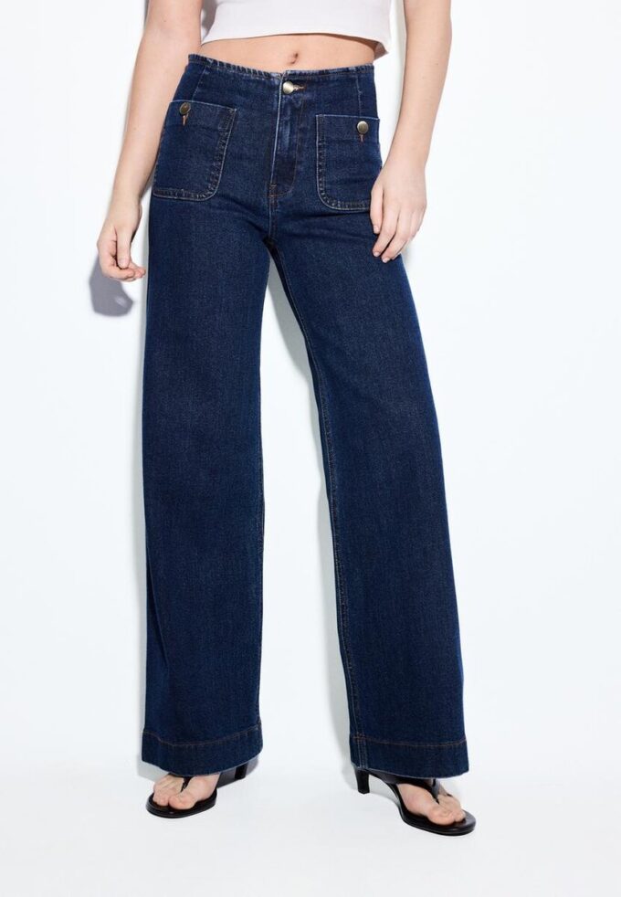 D77 Minimalistiske jeans med lommer