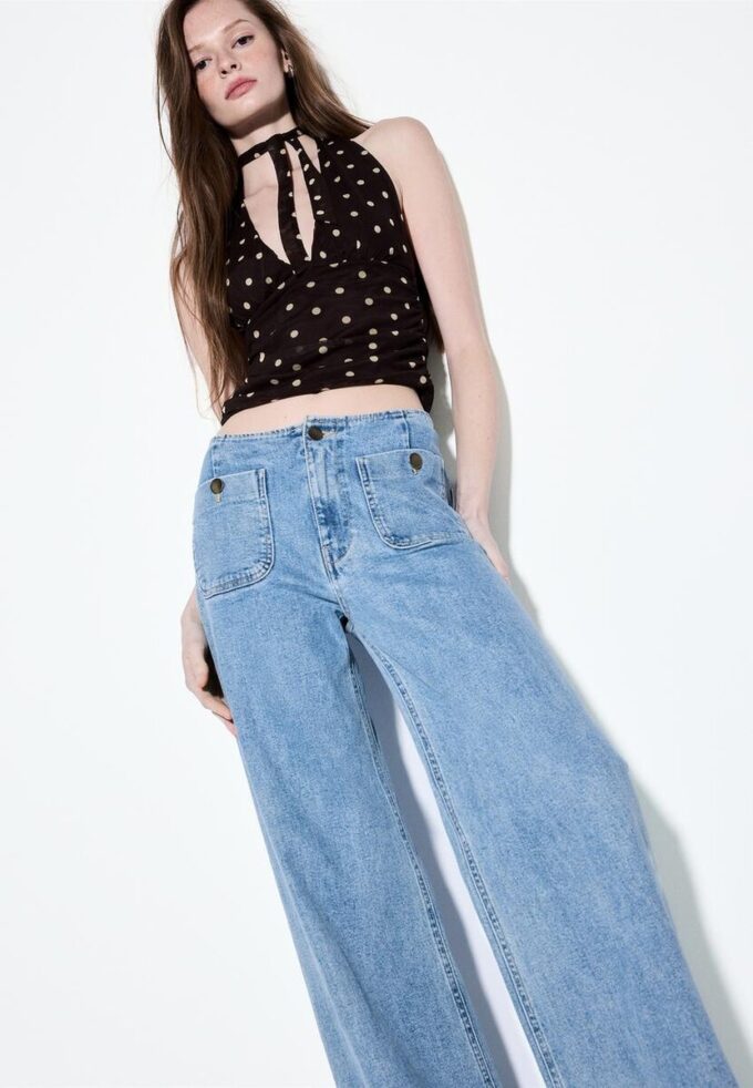 D77 Minimalistiske jeans med lommer