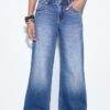 D91 Jeans med lav midje og Wide Leg-ben