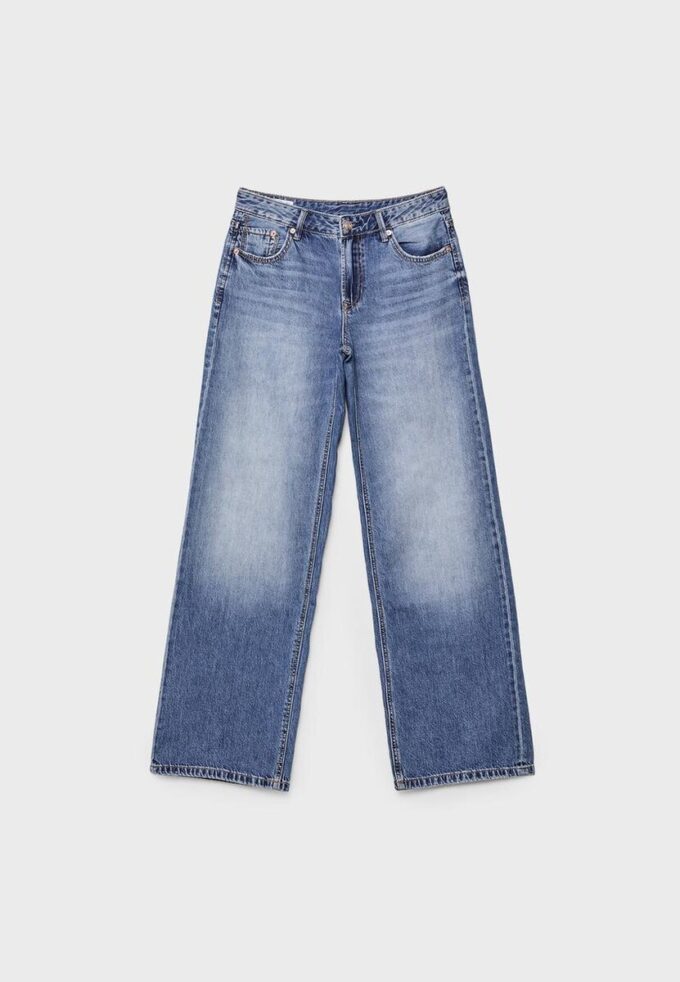 D91 Jeans med lav midje og Wide Leg-ben