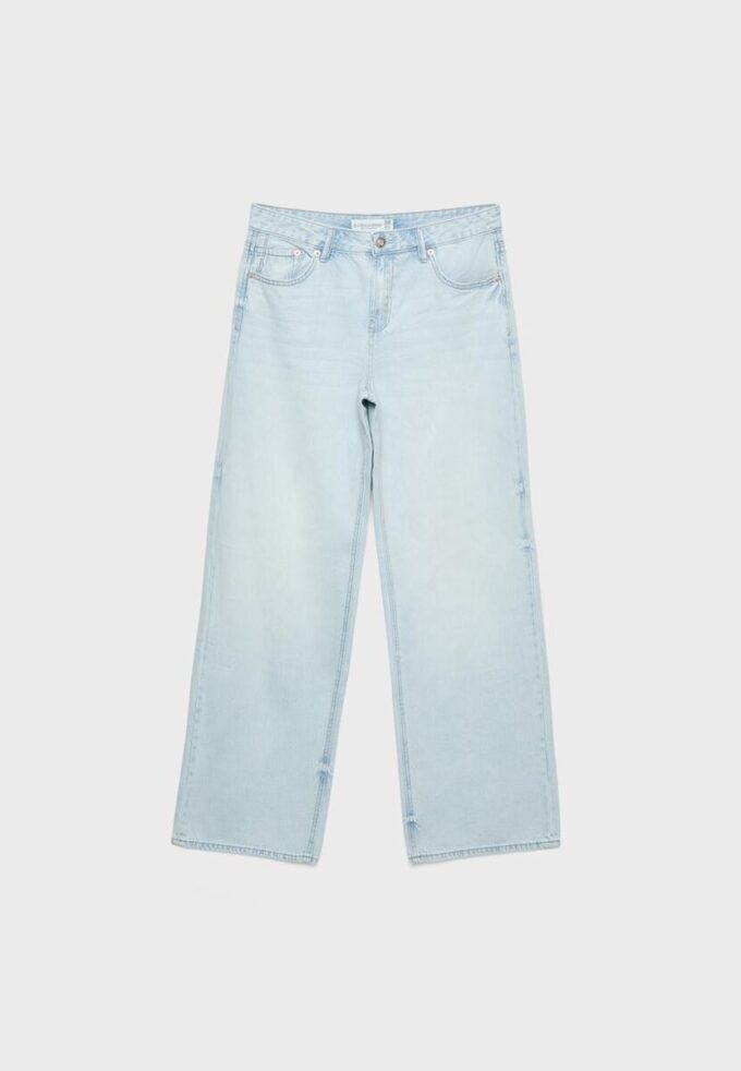 D91 Jeans med lav midje og Wide Leg-ben