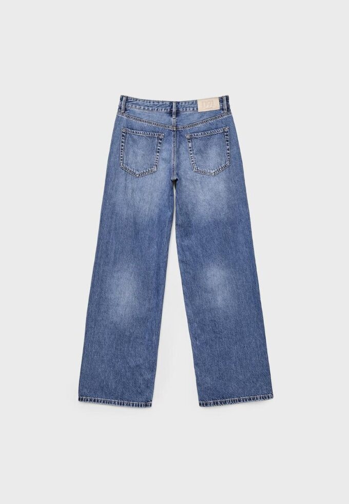 D91 Jeans med lav midje og Wide Leg-ben