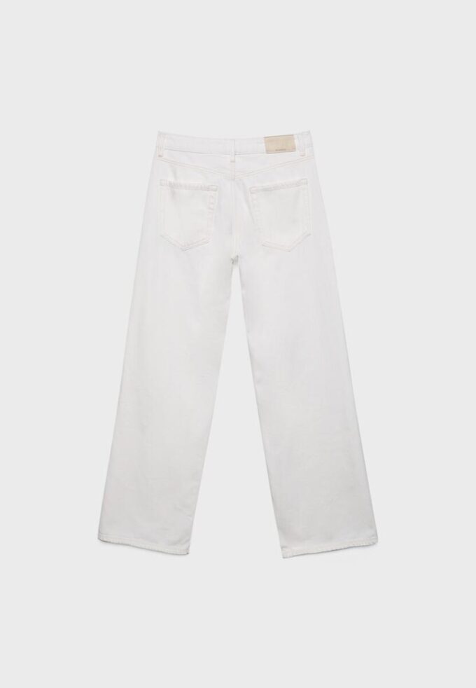D91 lavt sittende jeans med Wide Leg og twill