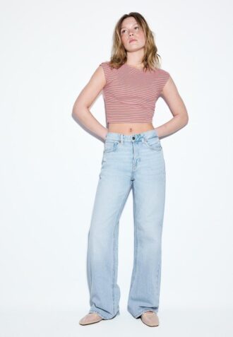 D92 Jeans med rett, Wide Leg-modell