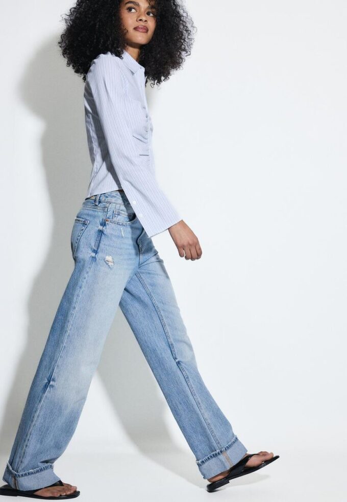 D92 Jeans med rett, Wide Leg-modell