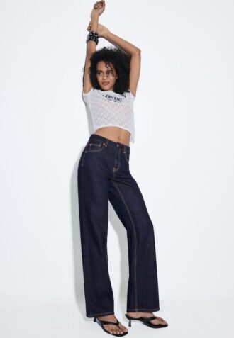 D92 Jeans med rett, Wide Leg-modell