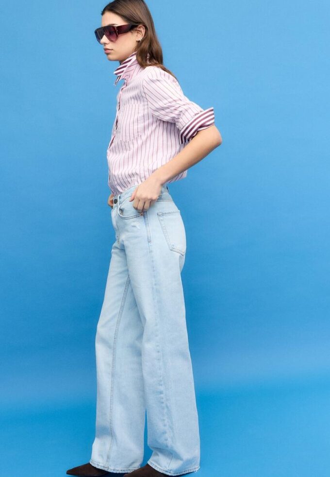 D92 Jeans med rett, Wide Leg-modell