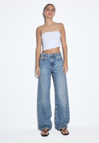 D92 Jeans med rett, Wide Leg-modell